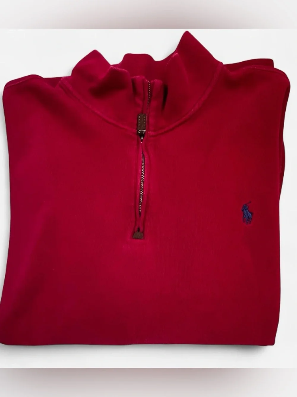 XLT Polo by Ralph Lauren Men's Half-Zip Sweater - Red with Navy Logo
